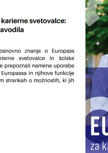 Europass e-učenje za karierne svetovalce: kratka navodila